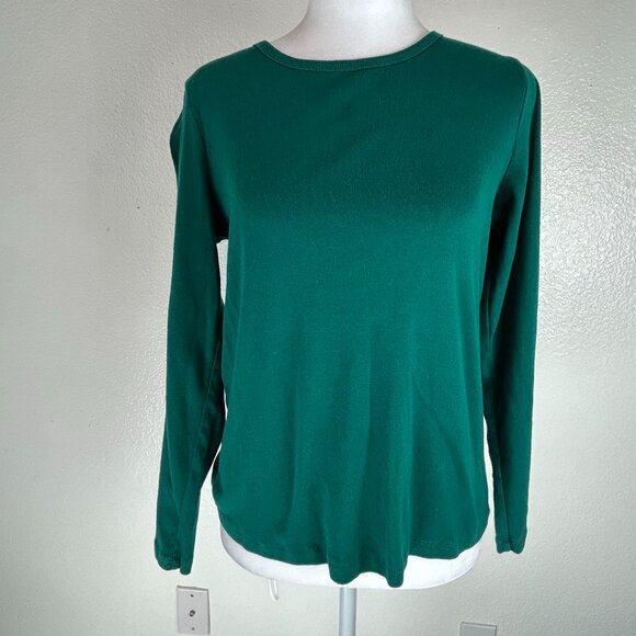 St. John's Bay Womens Crew Neck Long Sleeve T-Shirt, American Green size M - Picture 2 of 8